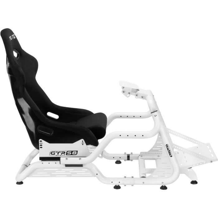 Simulatiecockpit - OPLITE - GTR S8 Infinity Force - Koolstofstaal - Wit - Hoogwaardige simrace-ervaring
