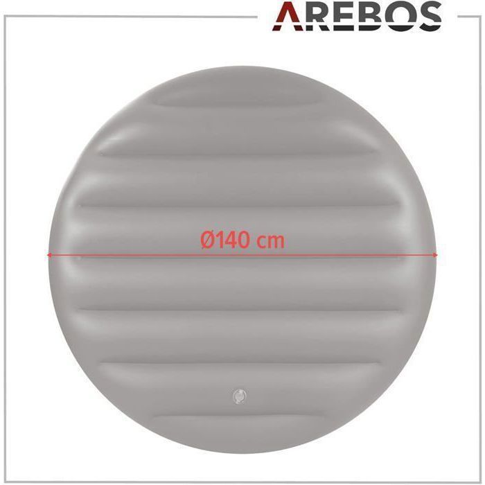 AREBOS Couverture thermique pour spa 4 personnes – PVC résistant, isolation optimale, protection contre saleté et refroidissement