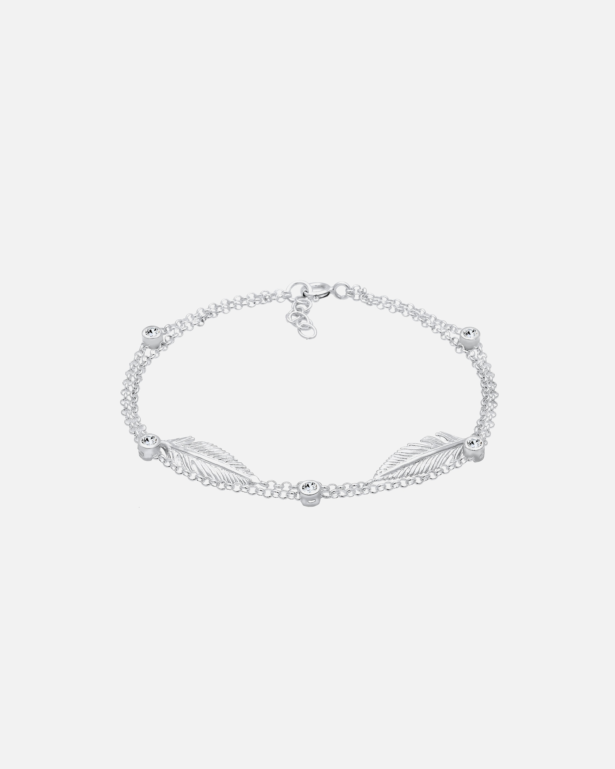 Elli Femmes pendentif plume Layer avec cristaux en argent sterling 925