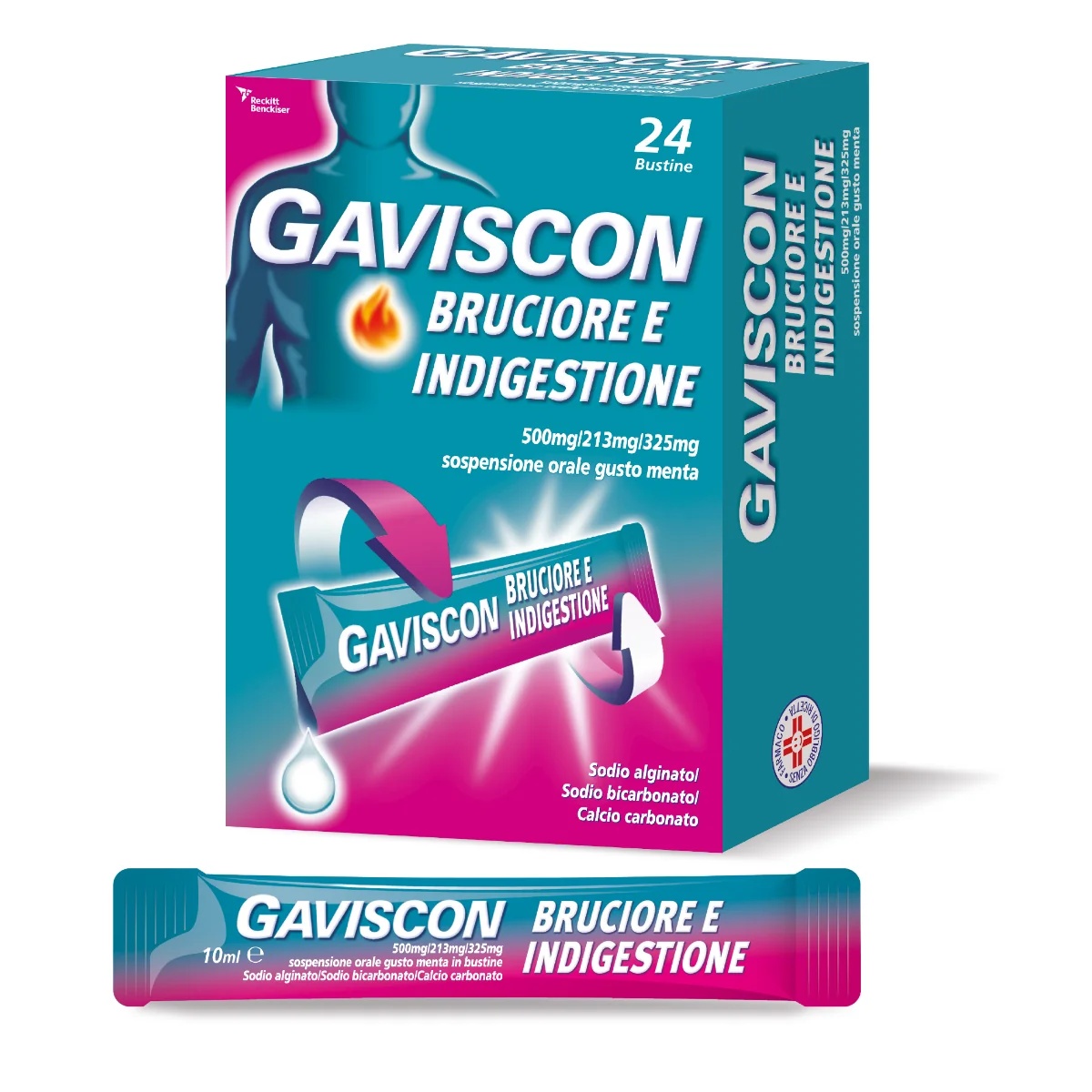 GAVISCON Gaviscon Acidez e indigestión 24 sobres Síntomas de reflujo gastroesofágico