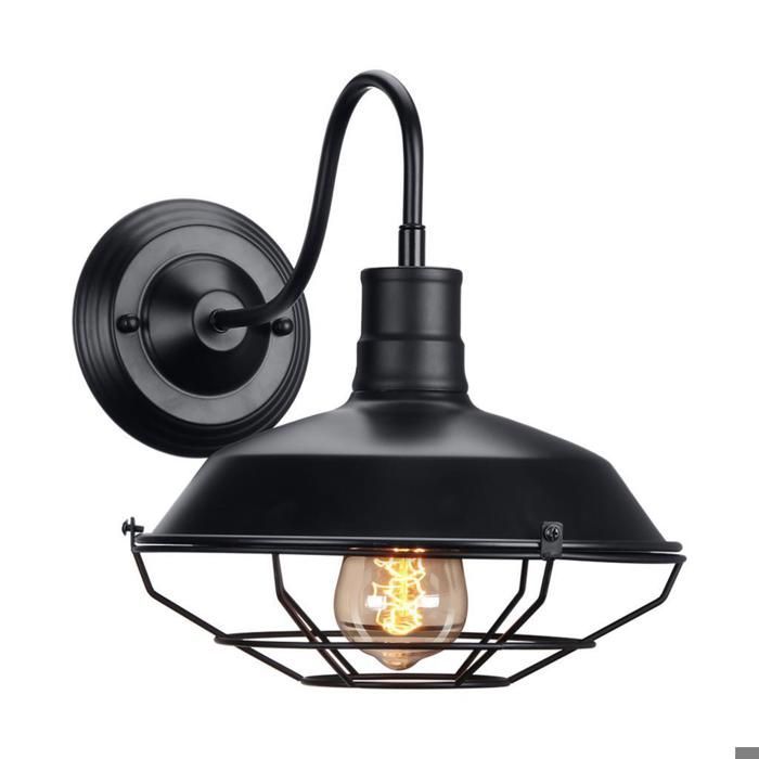 Aplique de pared exterior - Brazo flexible estilo retro - Resistente a la corrosión - Impermeable - Negro Ø26 cm, E27