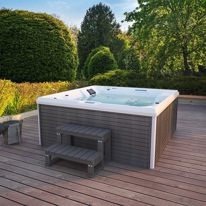 HOME DELUXE spa extérieur 'STREAM BIG PLUS' Chauffage et buses de massage inclus, pour 5 personnes I Spa de jardin