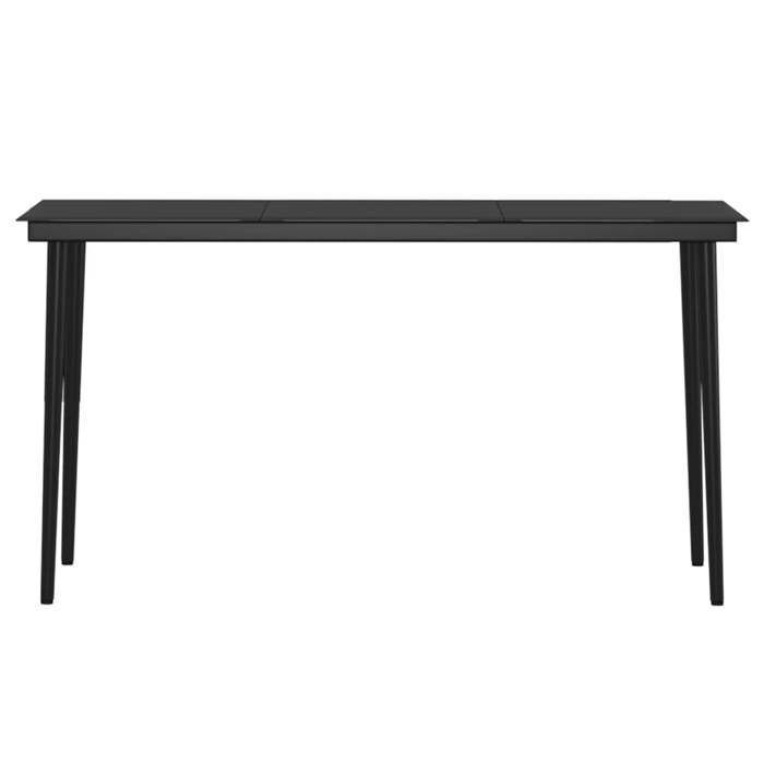Ensemble à manger de jardin - vidaXL - 5 pièces - Noir - Résine tressée - Acier enduit de poudre - Verre