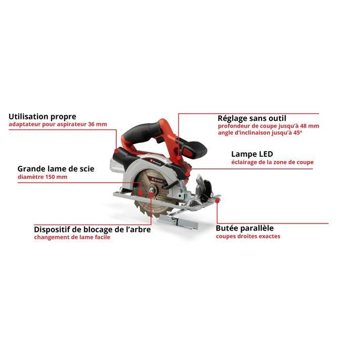 Einhell TE-CS 18/150 Li-Solo PXC 150mm Cordless Circular Saw (18V) - Battery and Charger Not Included