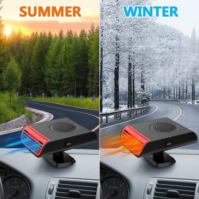 Calefactor portátil para coche de 12 V y 150 W - Vaporizador de parabrisas 2 en 1 - Ventilación rápida - Para vehículos de pasajeros