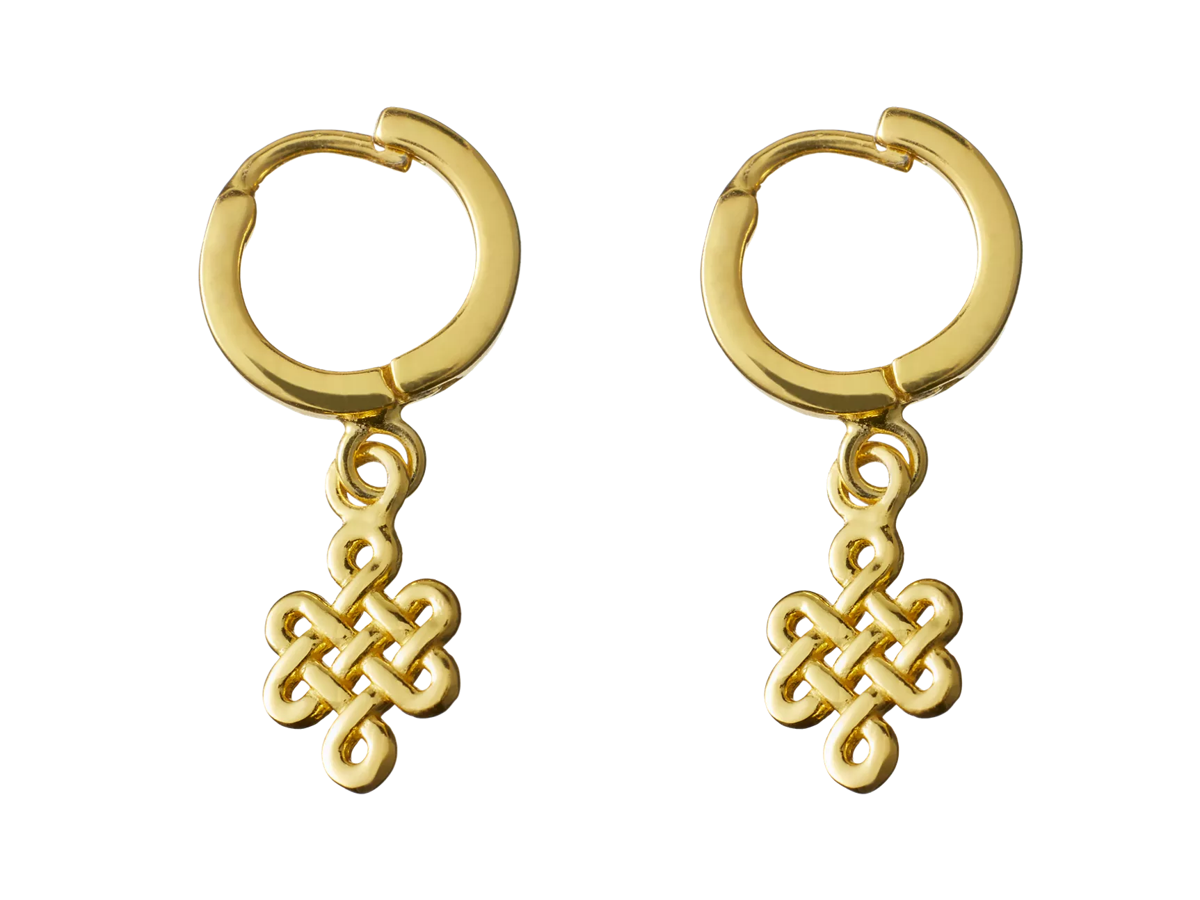 Pendientes redondos Infinity chapados en oro