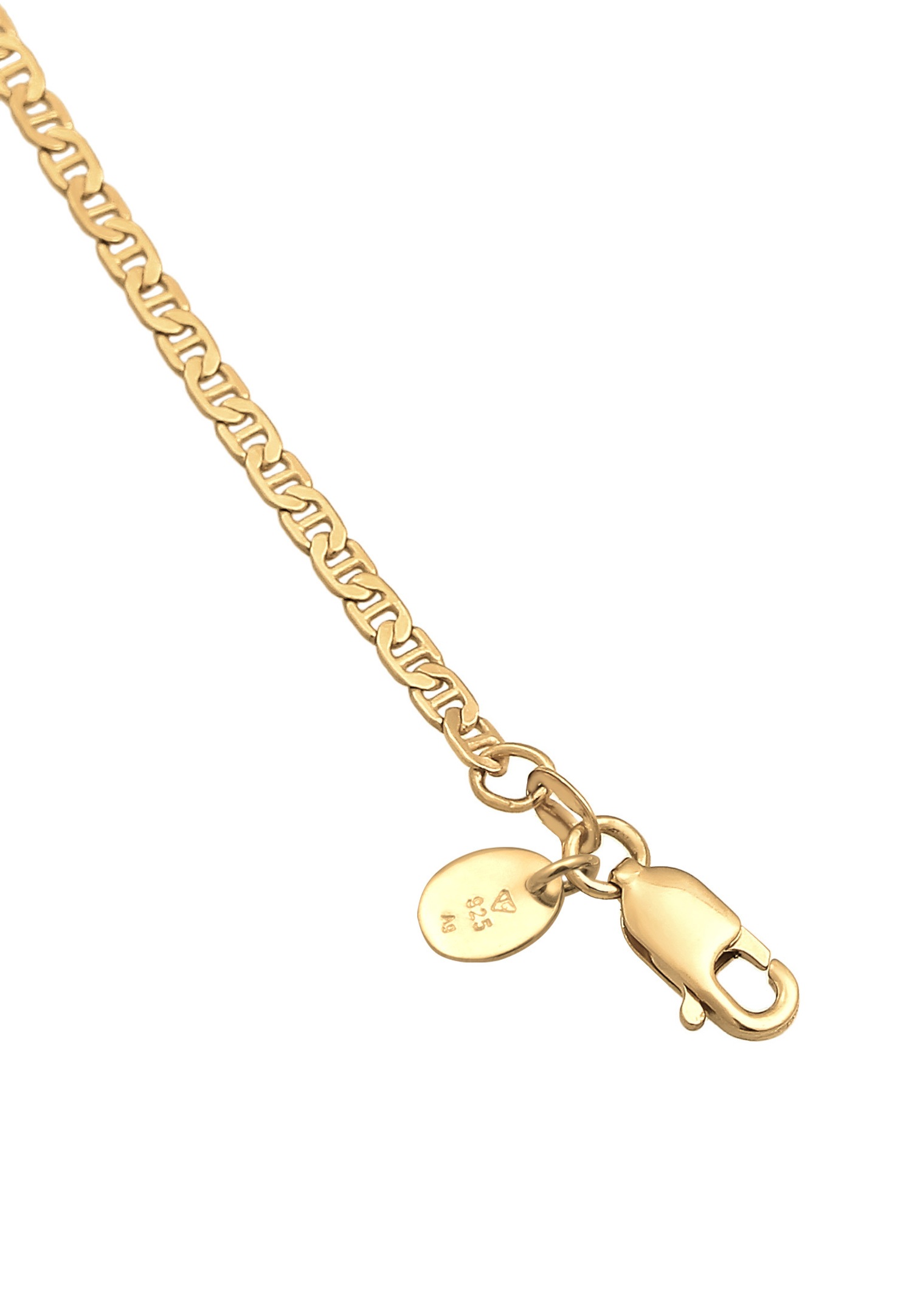 Elli PREMIUM Chaîne d'haltères pour dames ajustable Basic Minimal Trend en argent sterling 925 plaqué or
