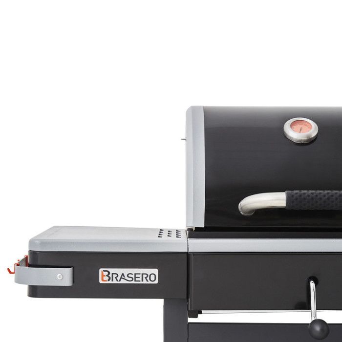 Bi-Energy L gas- en houtskoolgrill - BRASERO BY FAVEX – 2 x 3,6 kW – Roestvrijstalen plaat – Houtskoolregeling – Geschikt voor 10 tot 12 personen