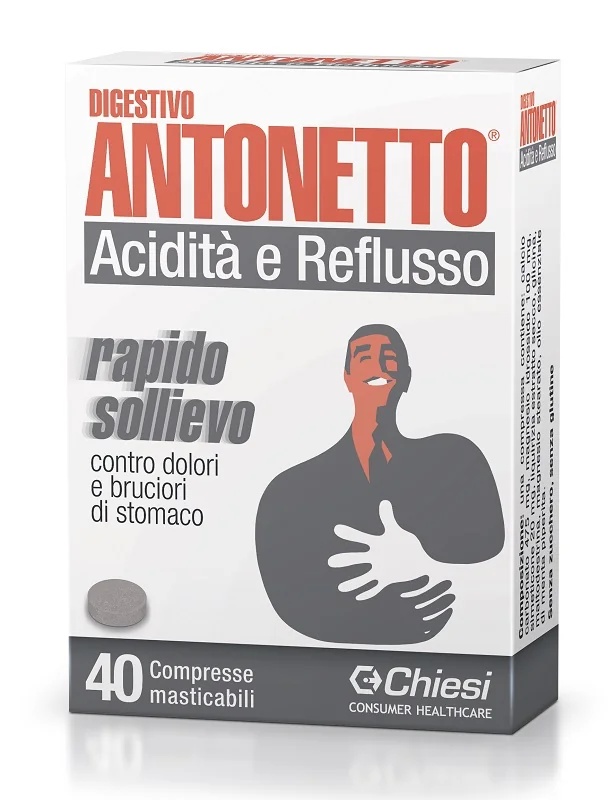 ANTONETTO DIGESTIVE Antonetto Nahrungsergänzungsmittel gegen Sodbrennen und Reflux im Verdauungstrakt 40 Kautabletten