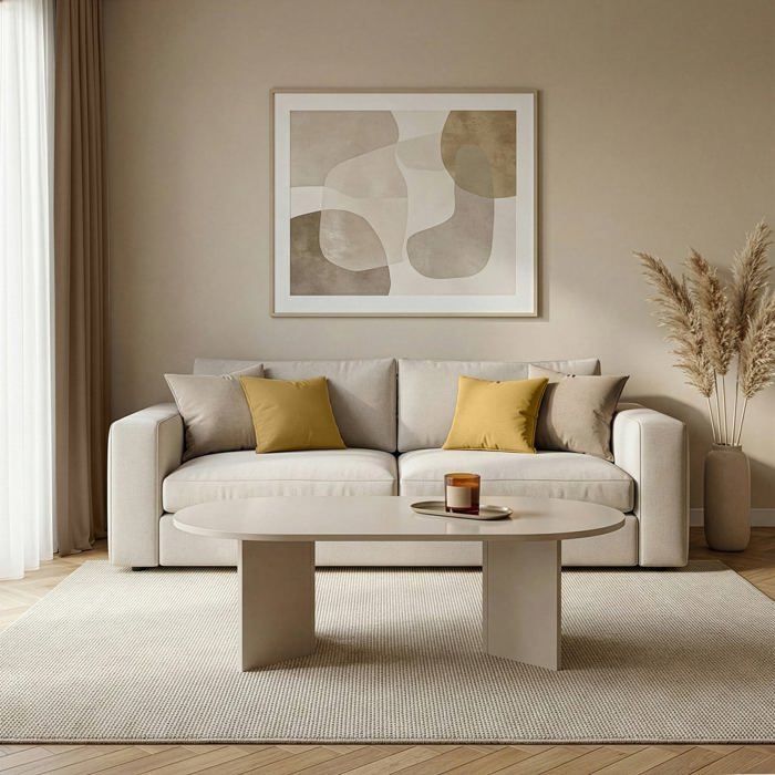 CALICOSY - Tavolino ovale L119 cm - IRIS - Cashmere