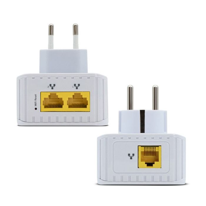Prise CPL Duo Wi-Fi 600 Mb/s avec prise gigogne - blanc