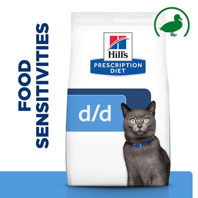 Hill's Prescription Diet Katzenfutter für d/d-Nahrungsmittelunverträglichkeiten – Ente & grüne Erbsen