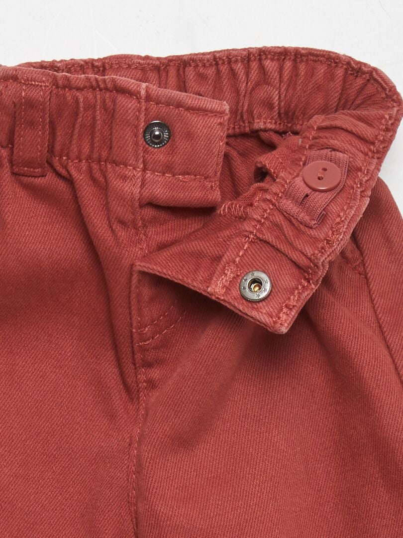 Broek in papieren zakstijl - ROOD