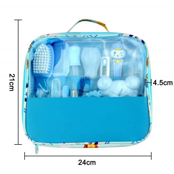 Kit de cuidado y salud para bebés de 13 piezas - Artículos de aseo esenciales - Azul