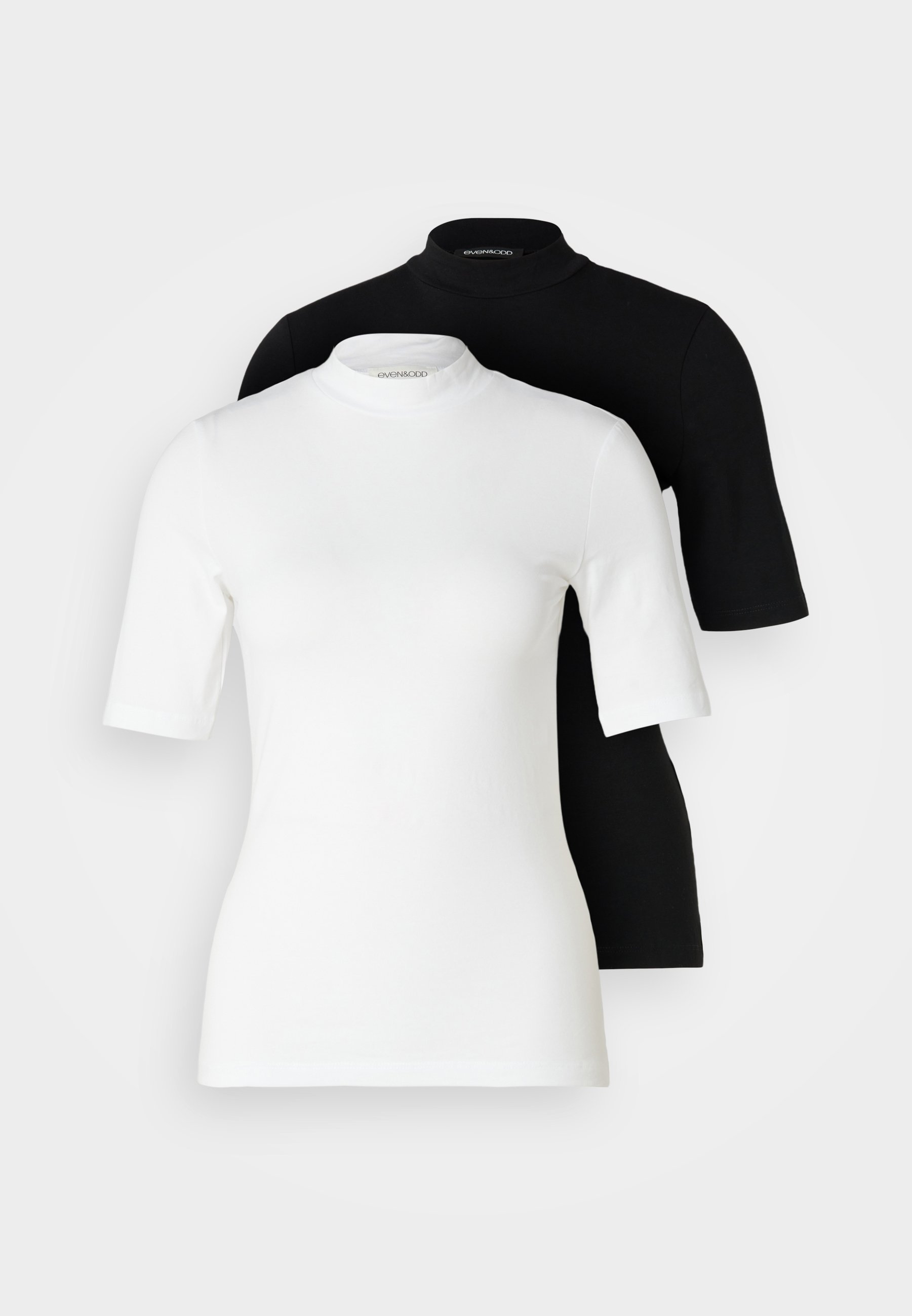 Even&Odd Tall 2-pack - Basic T-shirt - wit/zwart
