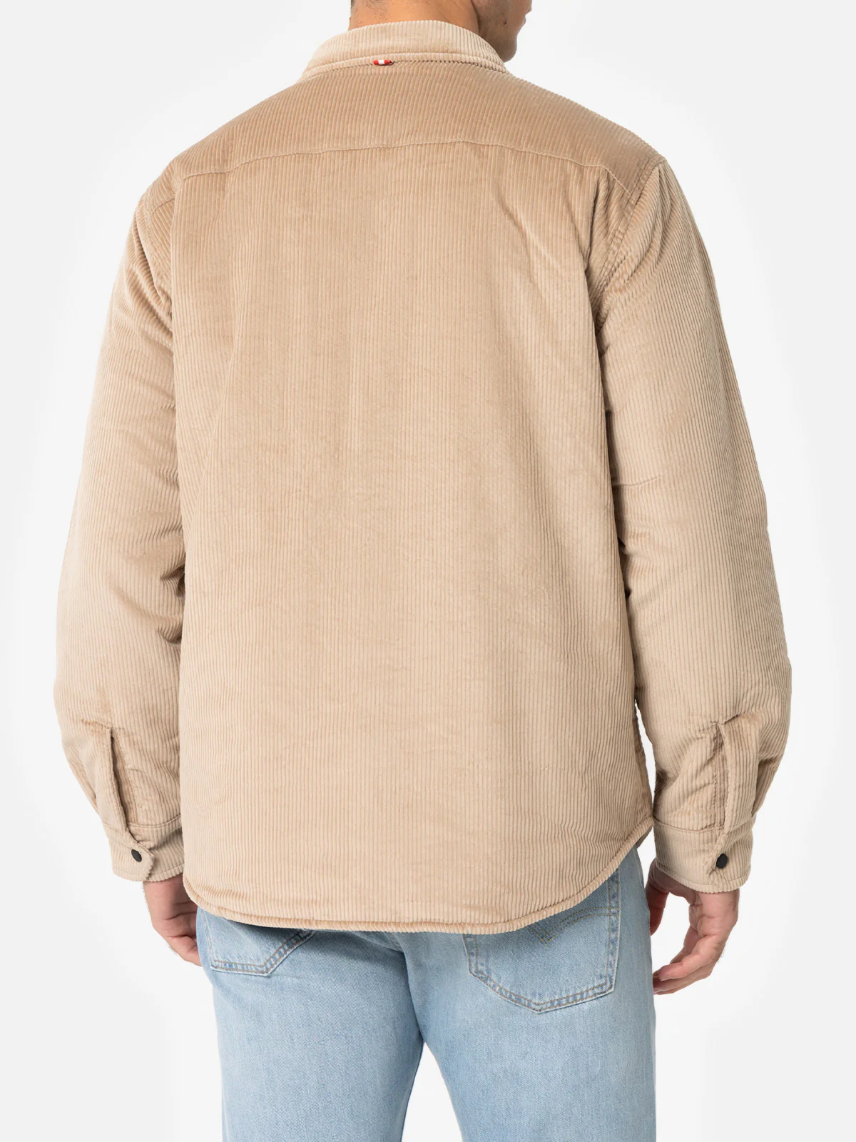 Sobrecamisa de pana beige para hombre con bordado de St. Barth