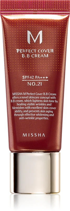 Missha M Perfect Cover BB krēms ar ļoti augstu UV aizsardzību, mazs iepakojums