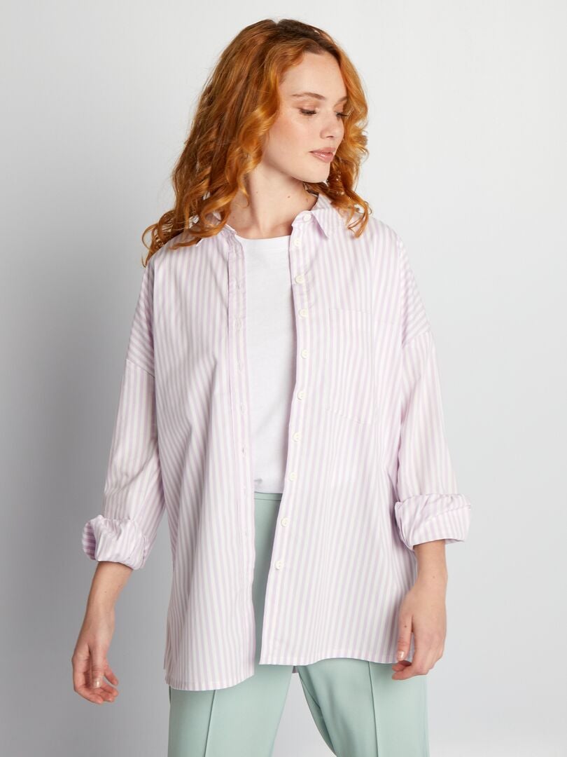 Camisa de popeline oversized - ROXA