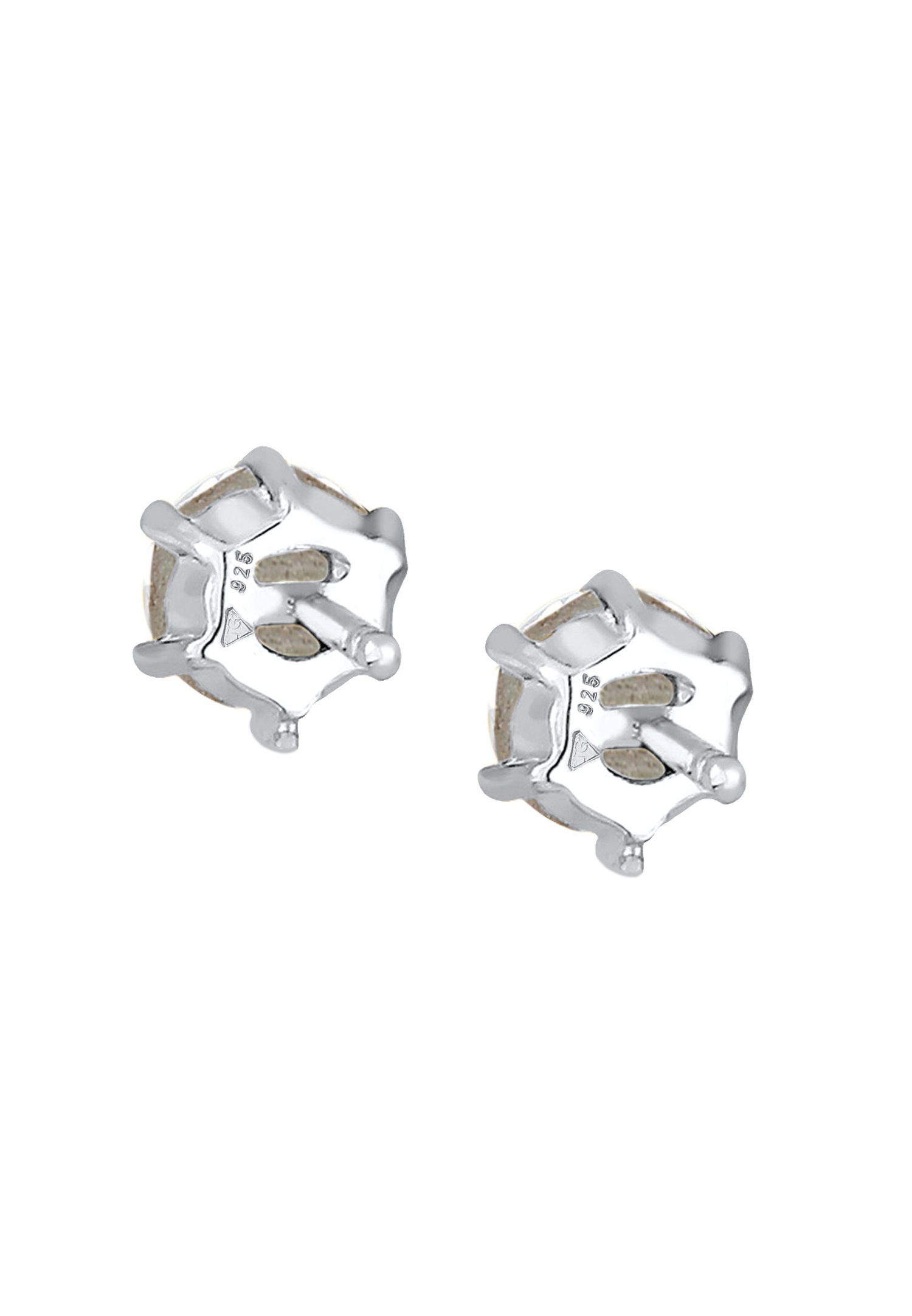 Elli Femmes clous d'oreilles étincelants Rond classique avec cristaux en argent sterling 925