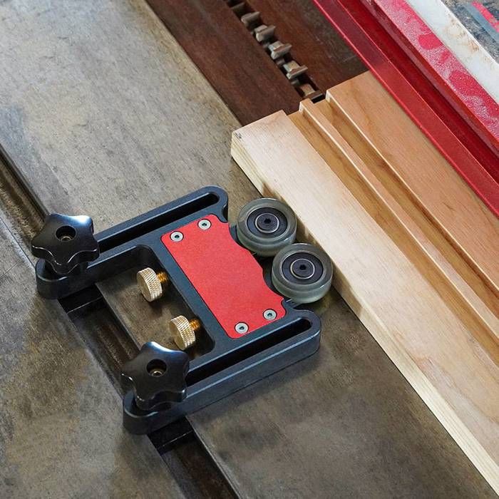 SURENHAP Alimentatore per sega da tavolo 2 pezzi Alimentatore per sega da tavolo in lega di alluminio 5 mm Ruote a rulli St Trode Fai da te Pneumatico