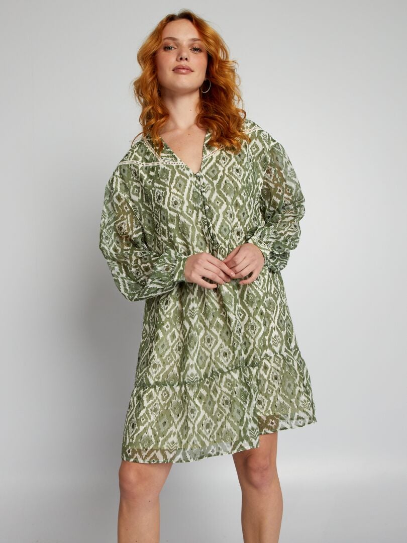 Sukienka Plumetis Voile - Khaki