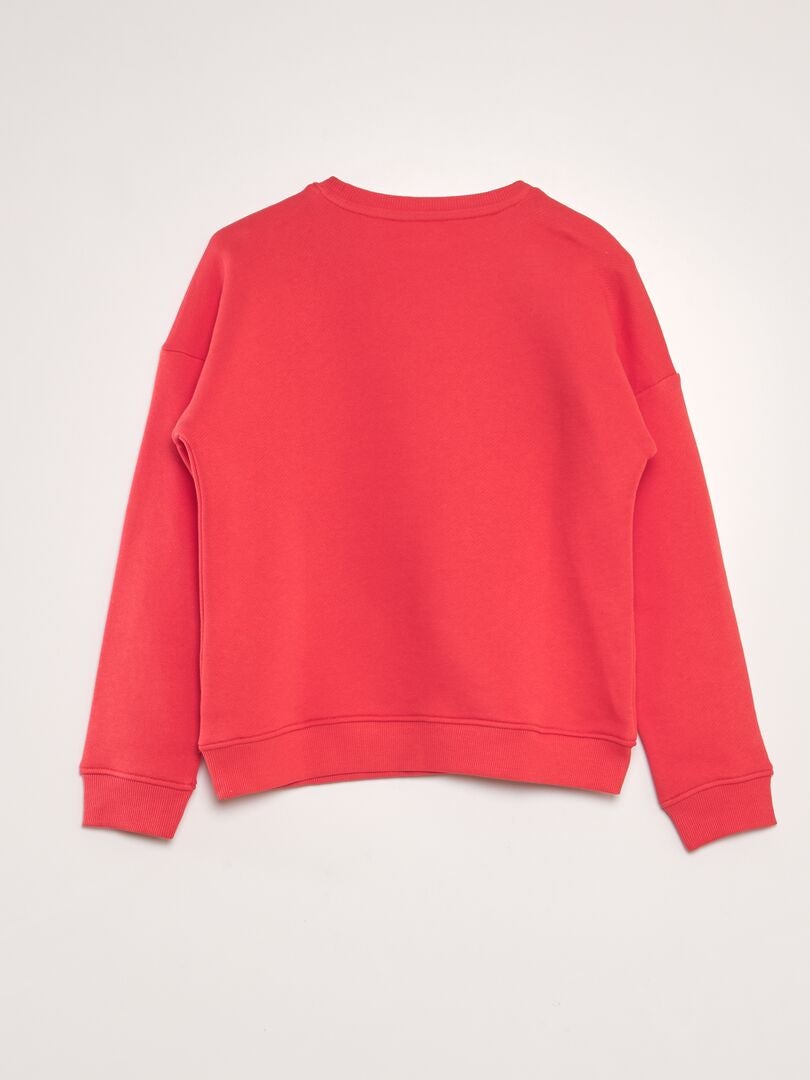 Sweatshirt van French terry met bouclé-print - ROOD