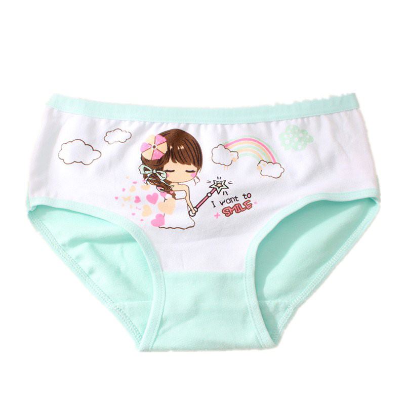 Lot de 8 sous-vêtements en pur coton doux pour filles, motif dessin animé, triangle
