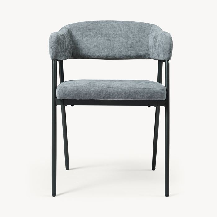 Juego de 2 sillas de comedor Kohlmand, 77 x 59 x 55 cm, gris oscuro.