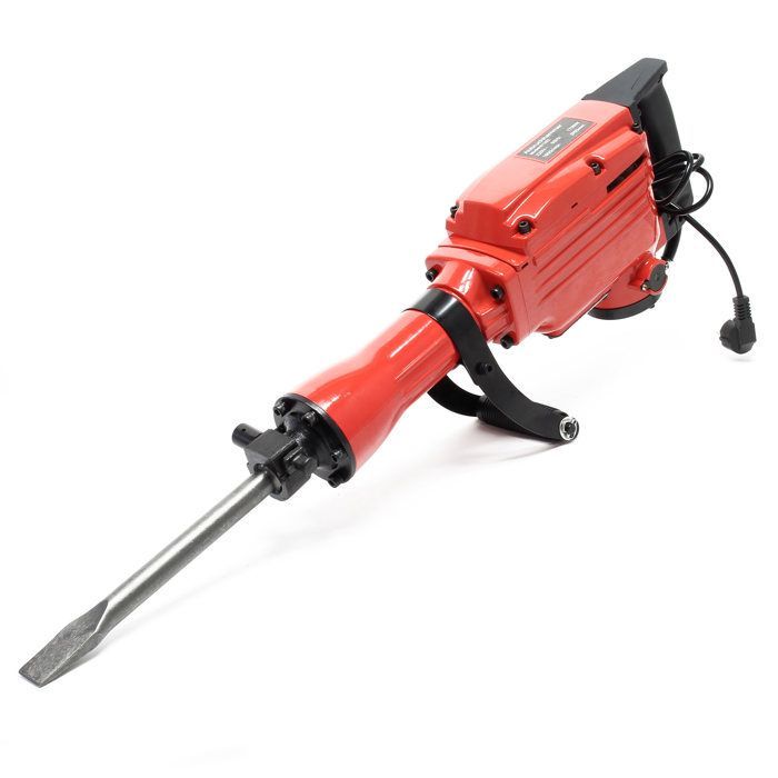 Wiltec Marteau de démolition 1700 W – 760 x 180 x 310 mm – 1900 tr/min – Avec burins et autres accessoires – pour Béton Pierre natur