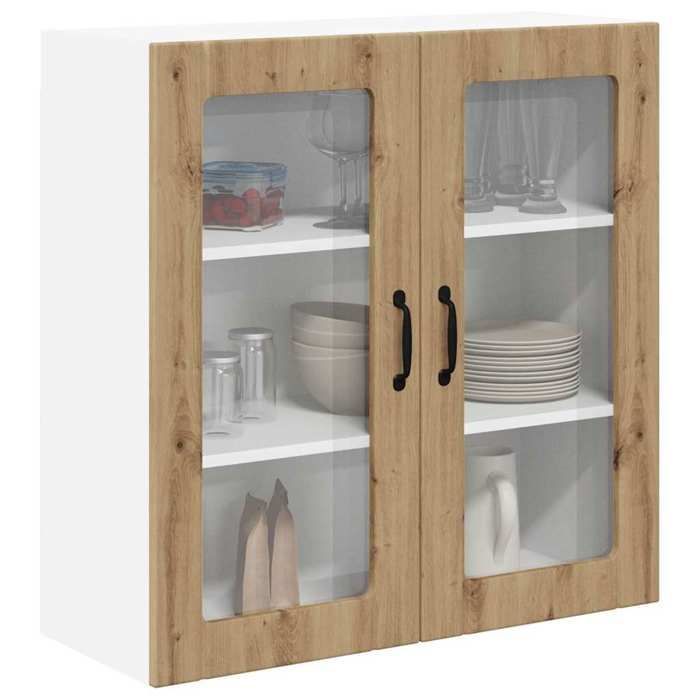 Mueble de cocina de madera - vidaXL - Roble artesanal - 80x31x80 cm - 2 estantes - Uso interior - Duradero
