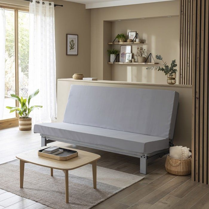 Matelas clic-clac mousse HD28 13 cm Le Fameux 120x190 - Gris - Fabriqué en France - Terre de Nuit