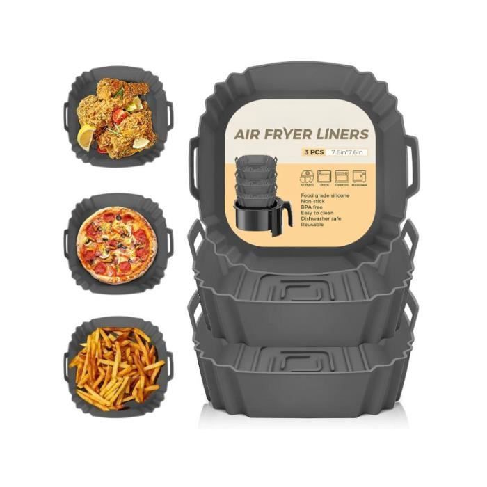 3-piece silicone air fryer mold - reusable, oven and microwave safe