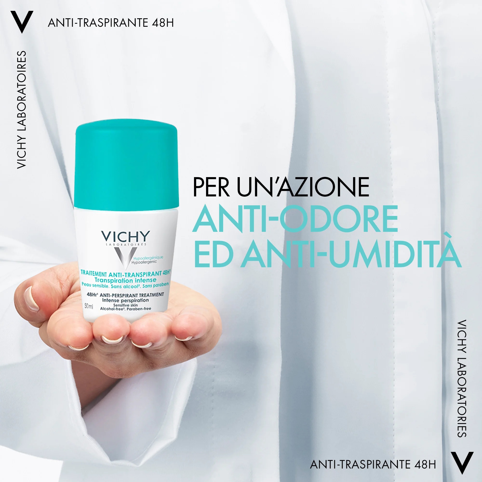 VICHY Vichy 48 uur antitranspirant roll-on deodorant 50 ml voor intensief transpireren