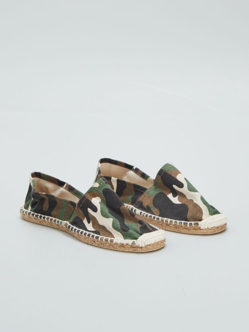 Alpargatas con cordón y estampado de camuflaje - BEIGE