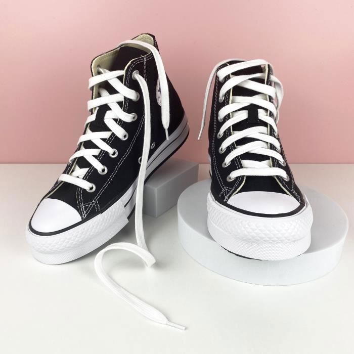 Lacets plats blanc, 120 cm, Largeur 8mm, Lacet blanc pour baskets et chaussures