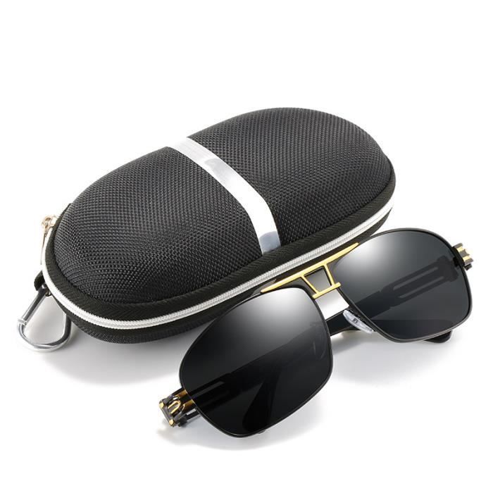 Gafas de sol SHARPHY para hombre, montura cuadrada, caja grande, ciclismo, conducción, dorado, negro, clásico, verano, deportes al aire libre, protección UV