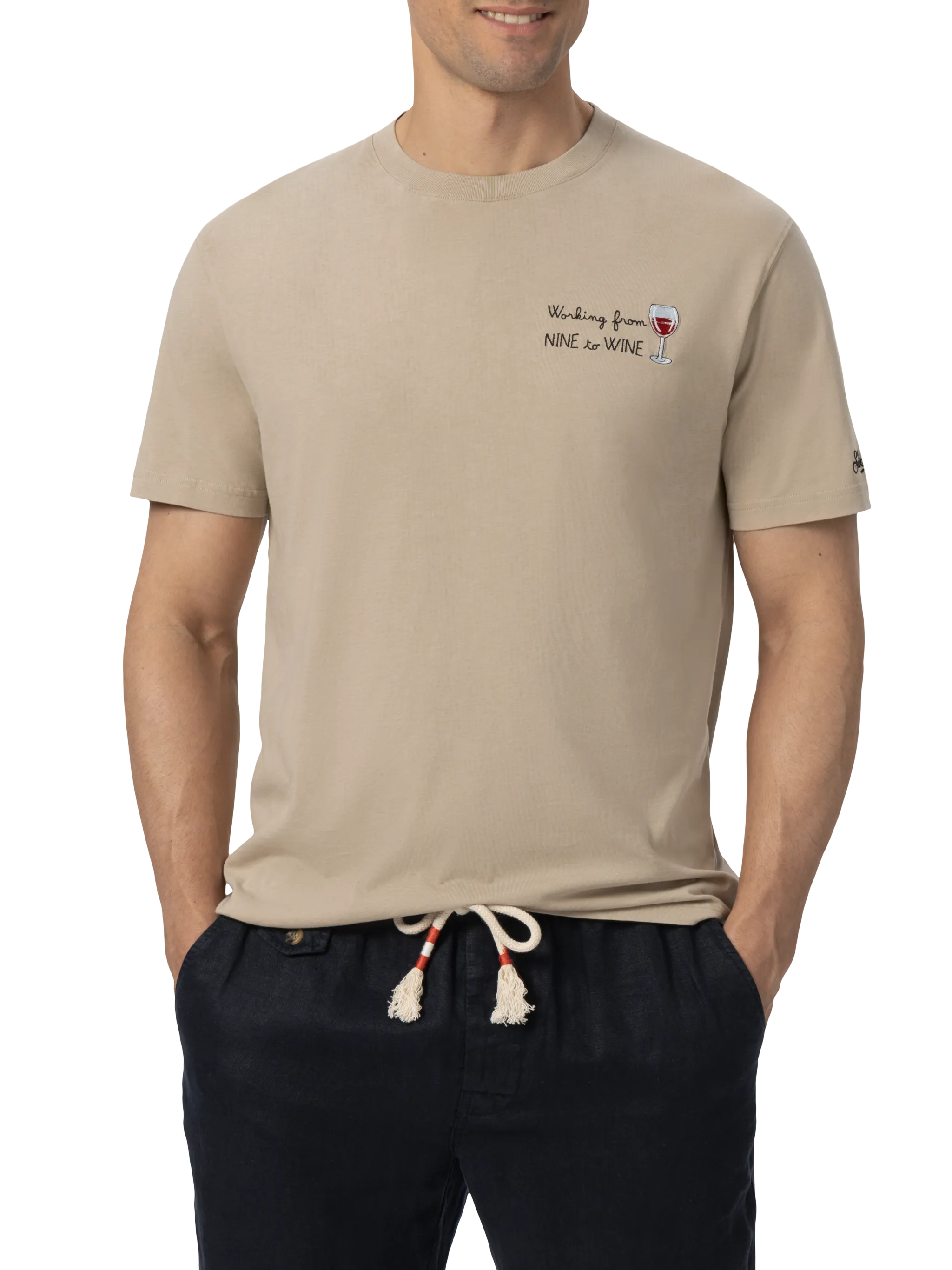 T-shirt Portofino in jersey di cotone classic fit con ricamo Nine to W