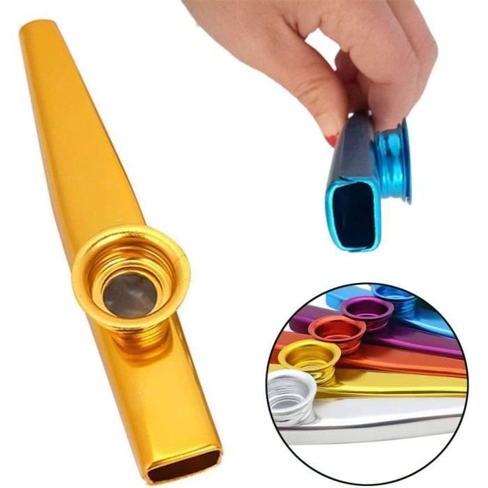 Conjunto de 6 Kazoo de Metal - Instrumento Musical de Acompanhamento para Guitarra, Ukulele, Violino e Piano - Ideal para Crianças