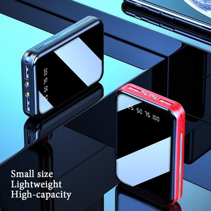 Batteria esterna MOMOTOU - 10000mAh - Torcia a LED - Display digitale - Specchio nero