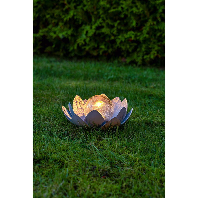 Hem Lotusblomma 25x13,5 cm metallsolcell
