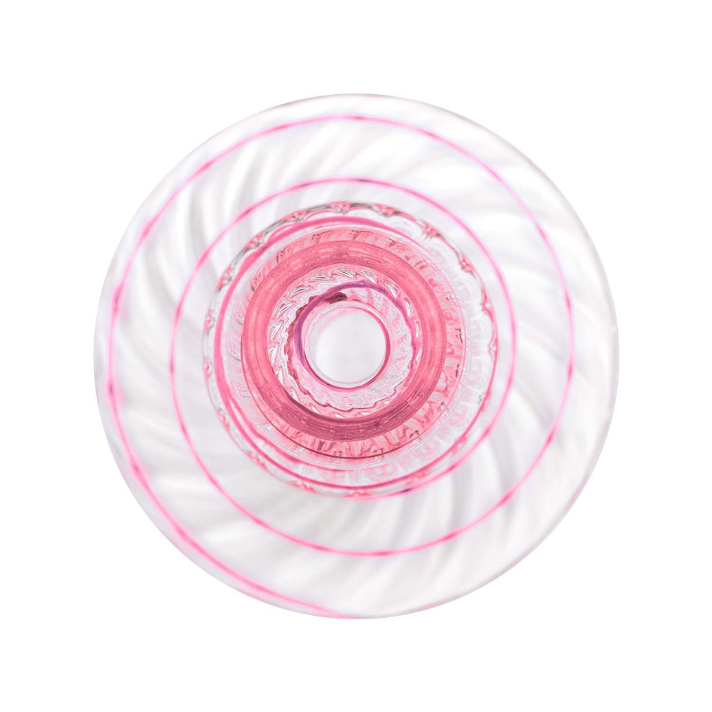 Bougeoir en verre PIP Studio, motif tourbillon rose – 1 pièce
