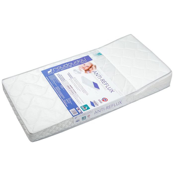 SEVIRA KIDS | Matelas bébé Anti-Reflux avec Plan Incliné amovible - Made in France Blanc - 60x120 Blanc 60x120 Made in Fran