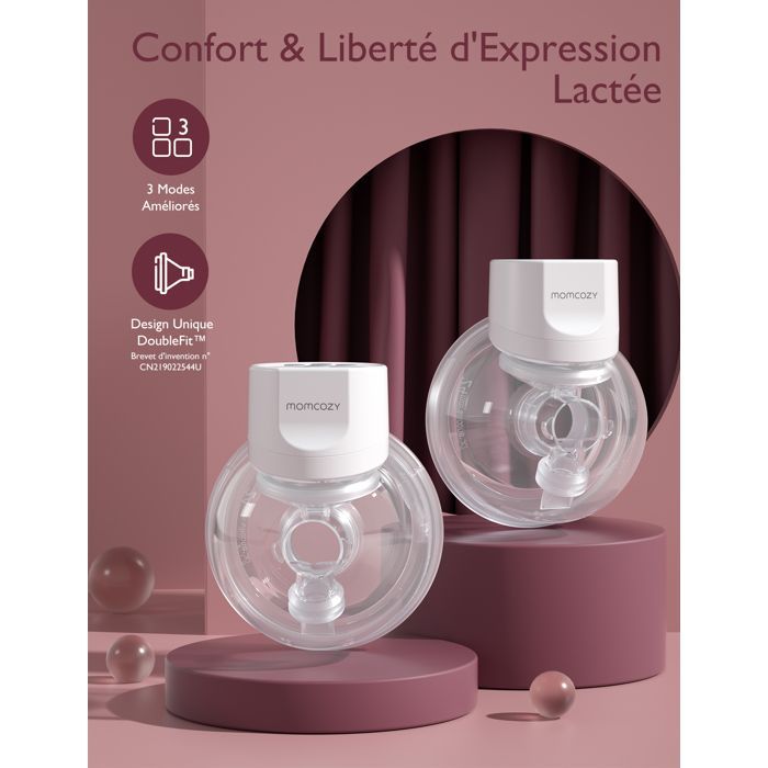 Momcozy Tire Lait Électrique Main Libre S12 Pro, 24mm, Lot de 2