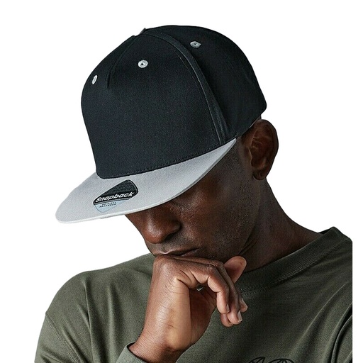 Καπέλο/Ζελατίνα Beechfield Snapback, 2 χρώματα, 5 πάνελ (Συσκευασία των 2)
