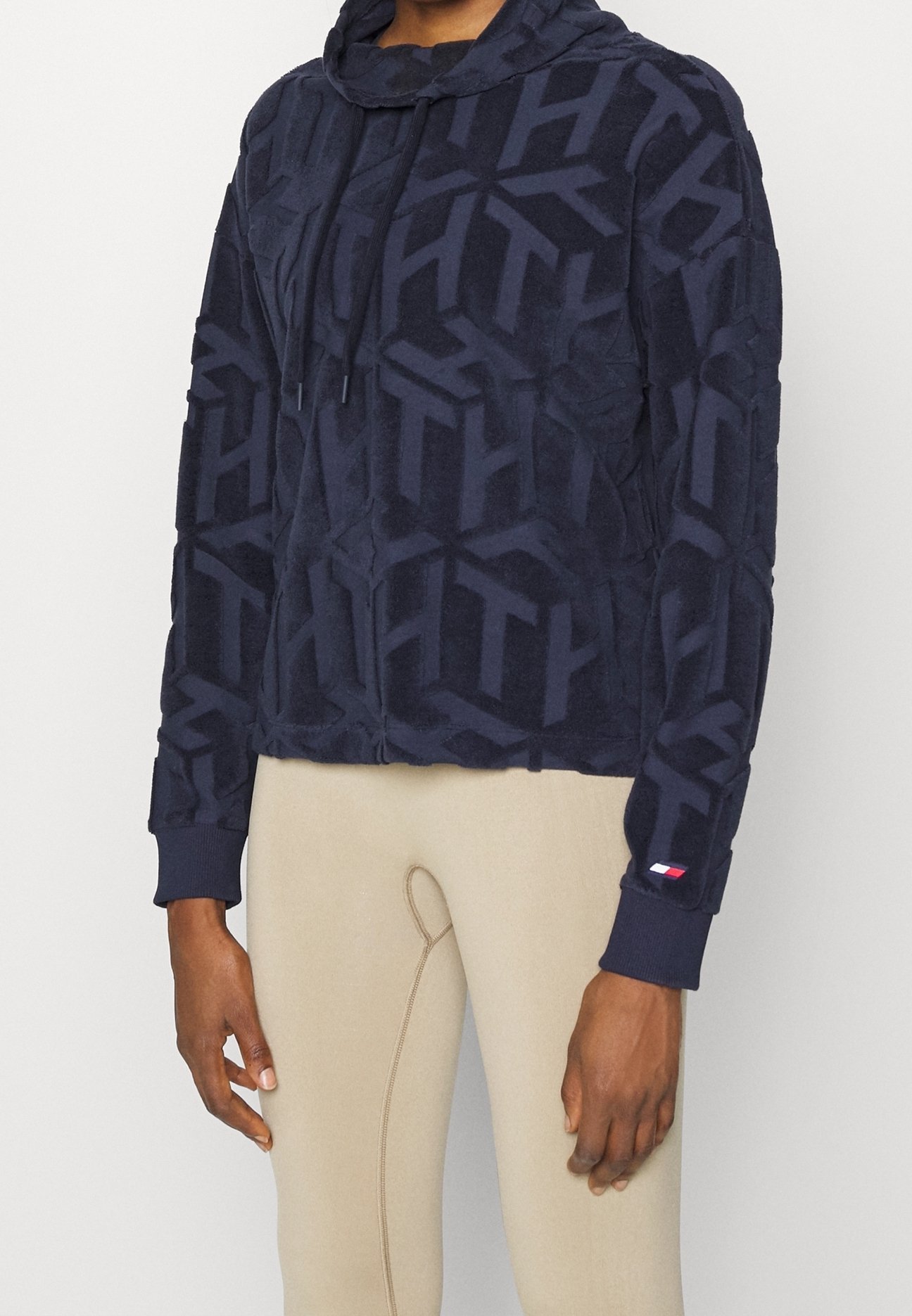 Tommy Hilfiger sporta krekls ar kapuci - tumši zils