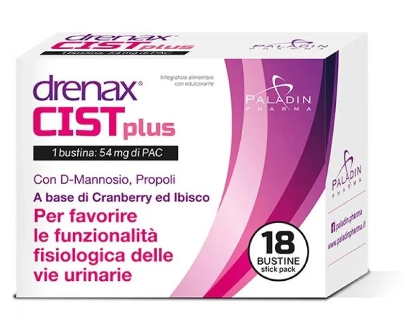 DRENAX Drenax Forte voedingssupplement voor blaasontsteking van de urinewegen, 18 sticks
