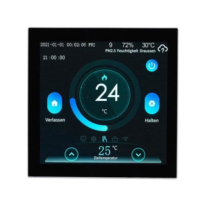 Termostato inteligente para calefacción por suelo radiante con control por voz.