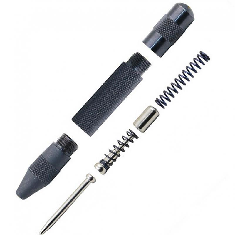 1 unidad de punzón central automático de alta resistencia con resorte para metal y madera, marcador de abolladuras de alta calidad.