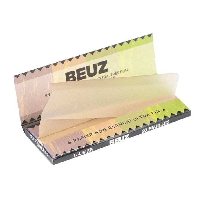 Boite de 25 carnets de feuilles à rouler les cigarettes 1/4 Brown Beuz