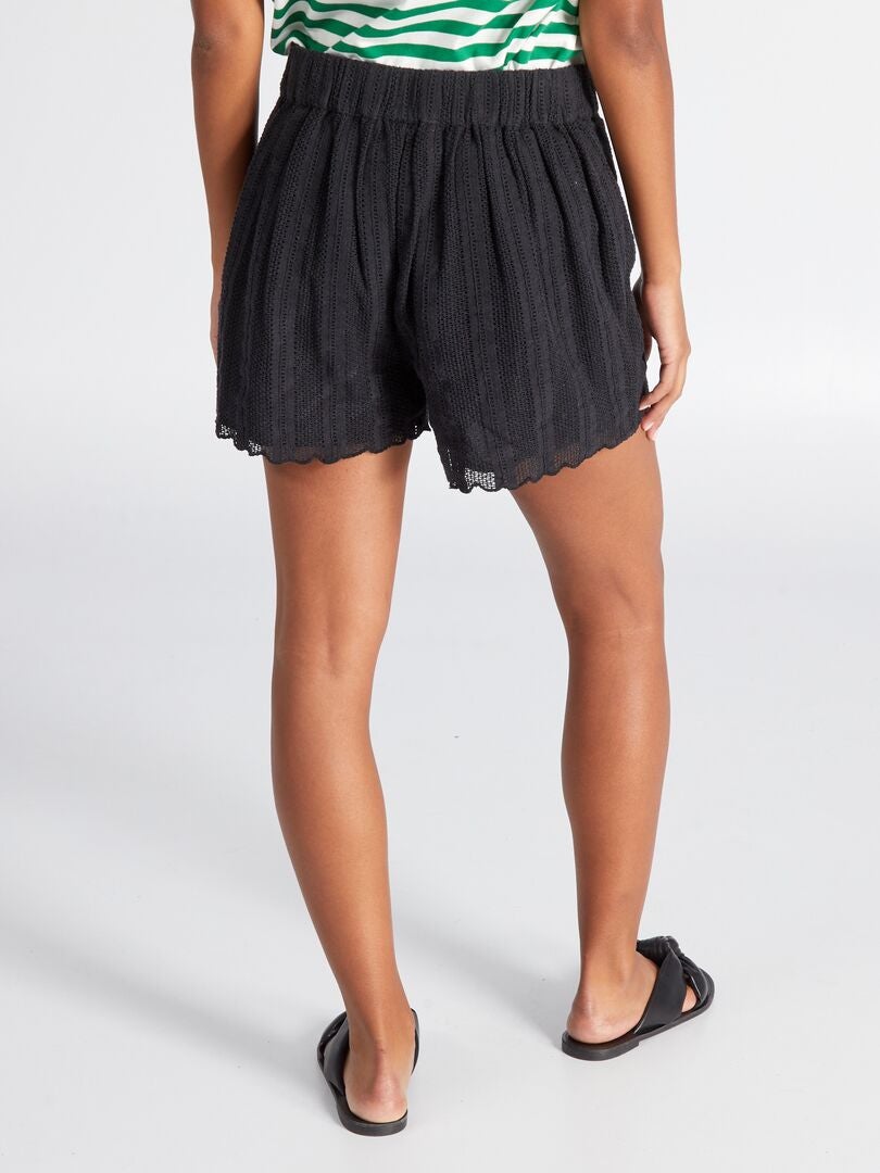 Shorts de crochê - Preto